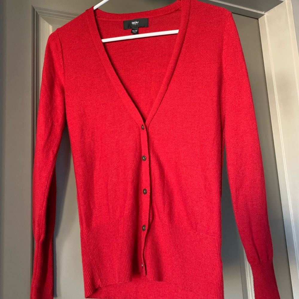 Red Cardigan Sweater